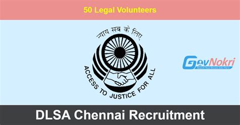 DLSA Chennai Hiring Notification 2024 For 50 Post Of Legal Volunteers