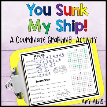 Coordinate Plane Graphing Plotting Points Math Battleship Activity By