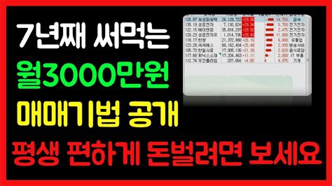 주식매매기법 딱 월3천 이 매매기법 하나면 됩니다 장담합니다 실패없이 평생 편하게 돈 자동으로 벌리는 매매기법 공개합니다