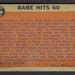 BABE RUTH Novelty RP Card 139 Hits 60 Yankees 1962 T Free Etsy