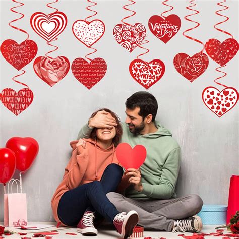 12 Pièces Décoration En Spirale Pour La Saint valentin Ornements