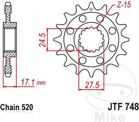 Części motocyklowe Esjot Zębatka Przód 15Z 520 149636 Opinie i ceny