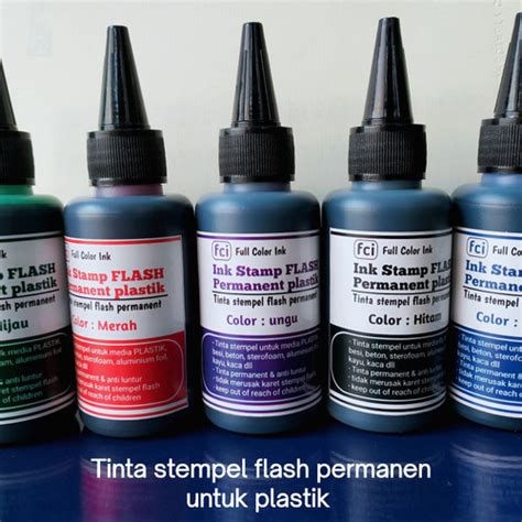 Jual Tinta Stempel Flash Permanen Plastik Isi 100 Ml Hitam 100 Ml Kota Bekasi Full Color