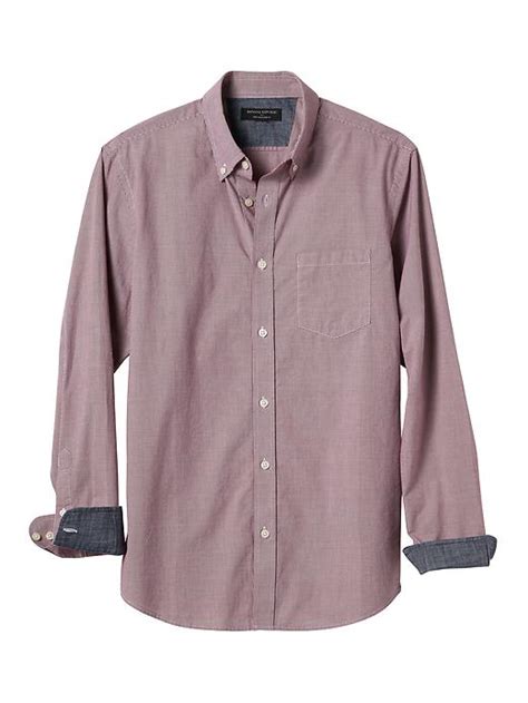 Slim Fit Soft Wash Gingham Shirt Banana Republic Factory