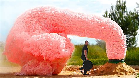 Experiment Foam Eruption From Big Underground Volcano Coca Cola