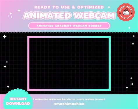 Twitch Animated Pink Bubblegum Teal Gradient Webcam Border Frame