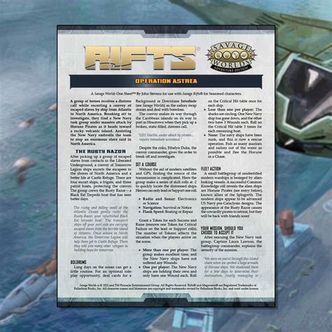 Rifts For Savage Worlds One Sheet Revised Character Folio