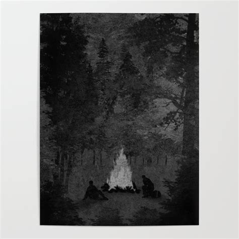 The Campfire ᐅ Charcoal drawing ᐅ Black & white drawing ᐅ Camping ...