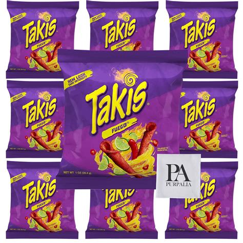 Amazon.com: Takis Fuego - 10 Individual Packs, 1oz Bags Snack Size, Hot Chili Pepper & Lime ...