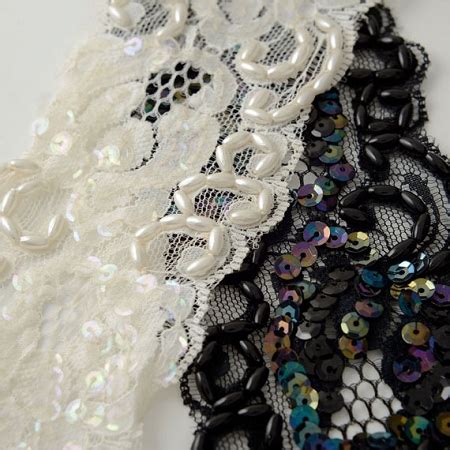 Pearl Beaded Sequin Ribbon Lace Trim 2 1 2 Inch Joyce Trimming