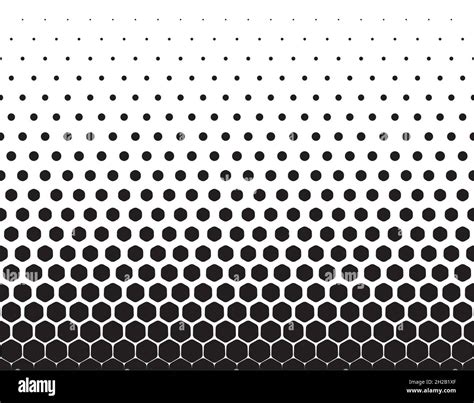 Seamless Halftone Vector Background Hexagons Turning Into Circles