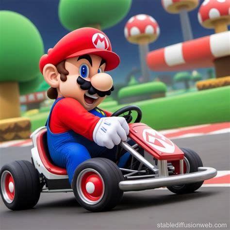 D Mario Kart Game Stable Diffusion Online