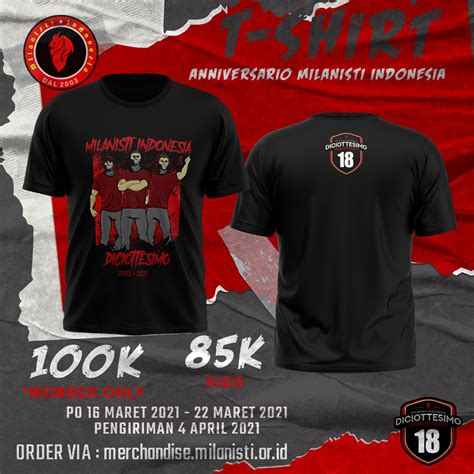 Pre Order Kaos Anniv Mi Official Merchandise Milanisti Indonesia