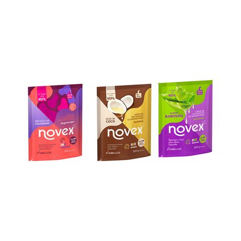 Novex Hidratação Nutrição E Reconstrução - Kit Novex Refil 300g - Hidratação, Nutrição e Reconstrução - Ikesaki
