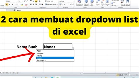 Cara Mudah Membuat Dropdown List Di Excel Untuk Isi Data YouTube