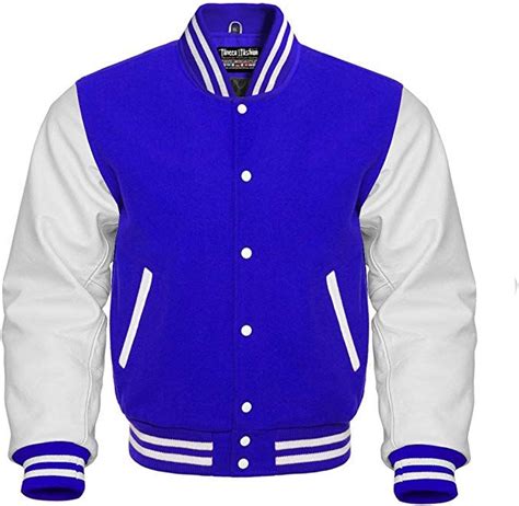 Varsity Royal Blue Wool And Genuine White Leather Sleeves Letterman