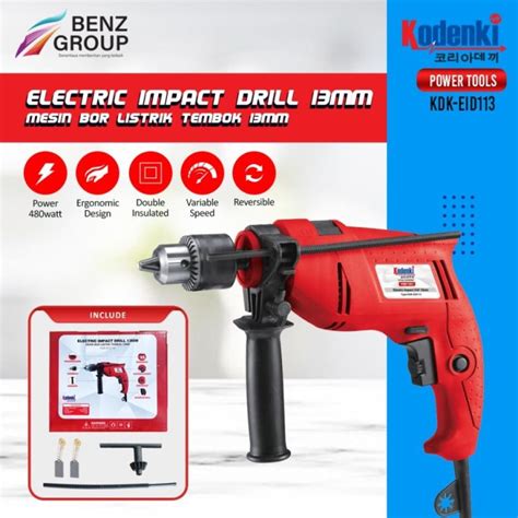 Mesin Bor Tembok Beton Besi 13mm Electric Impact Drill 13 Mm Kodenki