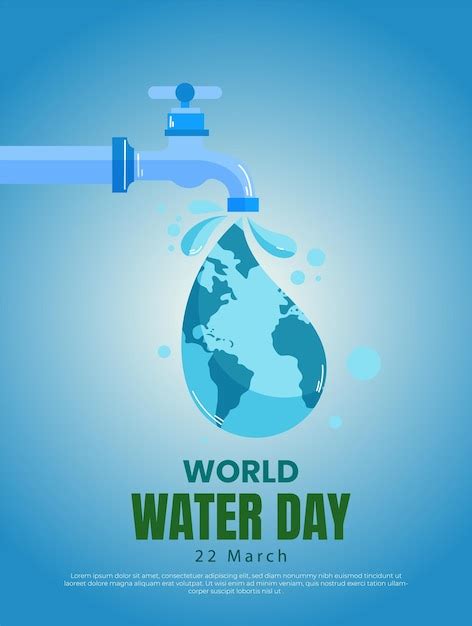 Premium Vector World Water Day Globe Concept Design For Banner Poster