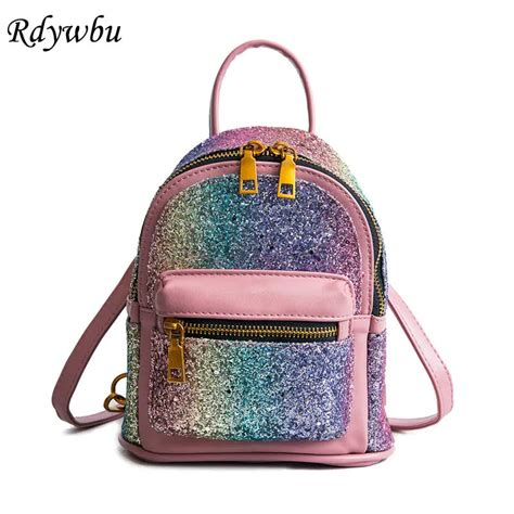 Buy Rdywbu Colorful Glitter Sequins Backpack Girls New