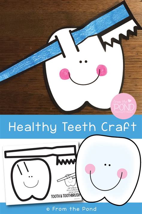 Tooth And Toothbrush Craft Dental Health Preschool Crafts Toothbrush