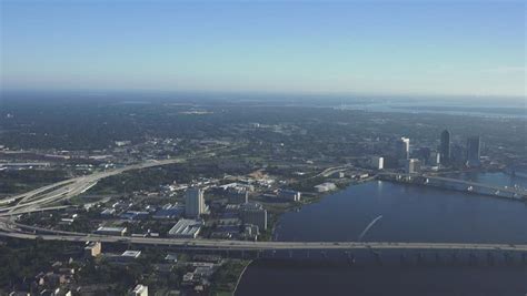 JACKSONVILLE FLORIDA Skyline Bridge AERIAL - CIRCA 2014: Beautiful City ...