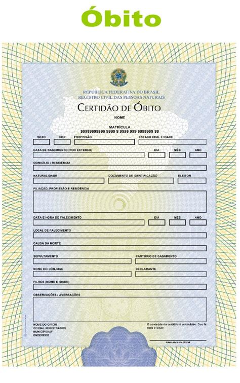 Certid O De Bito Cartorionobrasil Br