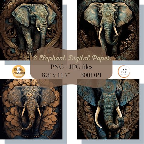 8 Elephant Wallpaper, Elephant Mandala, Elephant Paper, Elephant Art ...