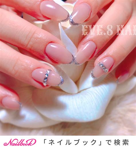 オールシーズンハンドフレンチミディアムオーバル Nailsalon Eveのネイルデザイン No7627892 ｜ネイルブック