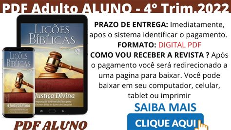 Pdf Ebd Trimestre De Revista Aluno Adulto Cpad A Gl Ria E A