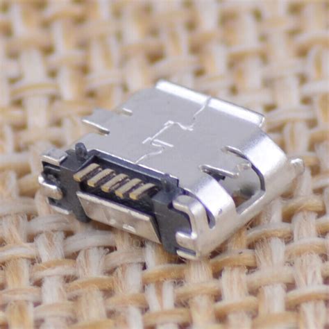 100pcs 5 Pin Micro Usb Female Connectors Socket Charging Port Coupler Plug Jack Ebay