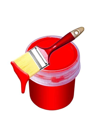 A Red Paint Bucket And Brush — Stock Photo © Jusaresch 2581433