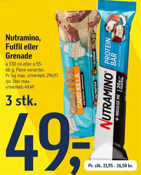 Nutramino energibar tilbud hos Føtex