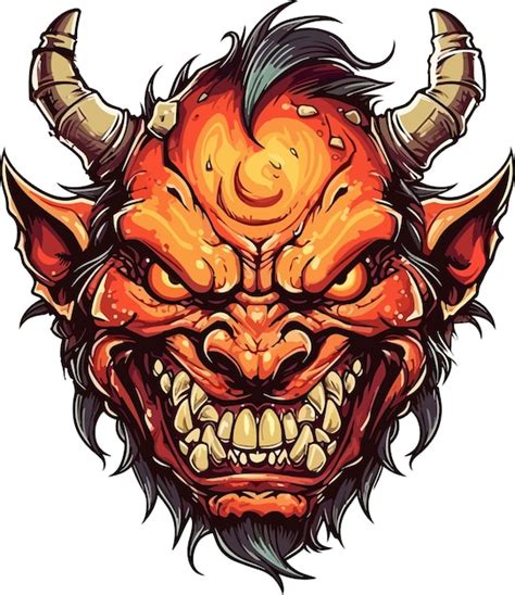 Premium Vector Devil Oni Goblin Scary Mascot