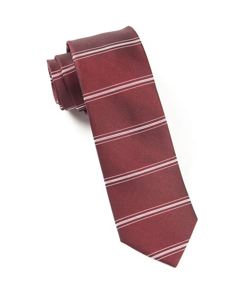 RIPON HORIZONTAL STRIPE DEEP BURGUNDY Horizontal Stripe Mens Tie