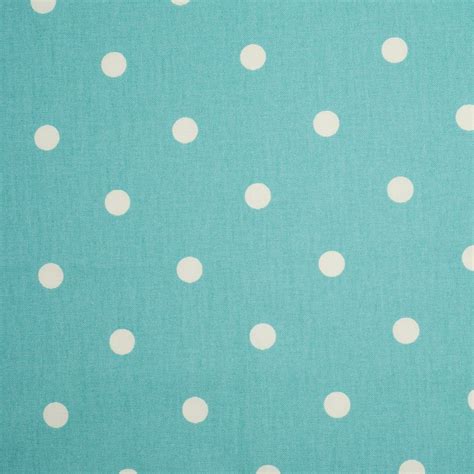 Aqua Cotton Canvas Polka Dots