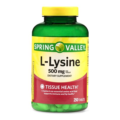 Spring Valley L Lysine Dietary Supplement 500 Mg 250 Count