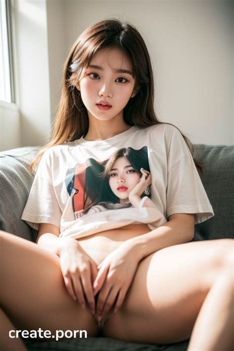 Masturbation Blushing Oversized T Shirt AI Porn