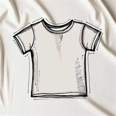 Hand Drawn Tshirt Outline Illustration Premium Ai Generated Image