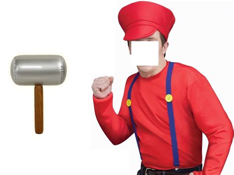 Video Game Guy Mario Brothers Hat Inflatable Mallet Moustache ...