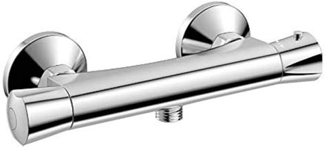 Ibathuk Modern Chrome Thermostatic Exposed Shower Bar Mixer Brass