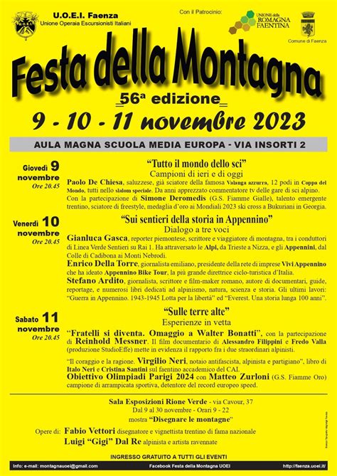 Faenza Da Stasera La Festa Della Montagna Montagna TV