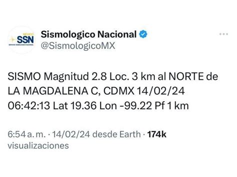 Sismo Hoy Sacudida Despierta A Cdmx Este Miércoles 14 De Febrero