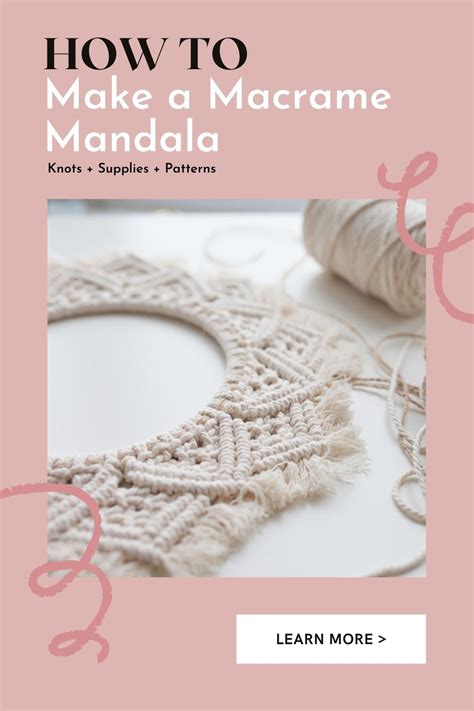 How To Make A Beautiful Macrame Mandala Knots Supplies Diy