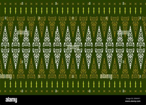 Indonesia Traditional Woven Cloth Songket Seamless Pattern Batik Tenun