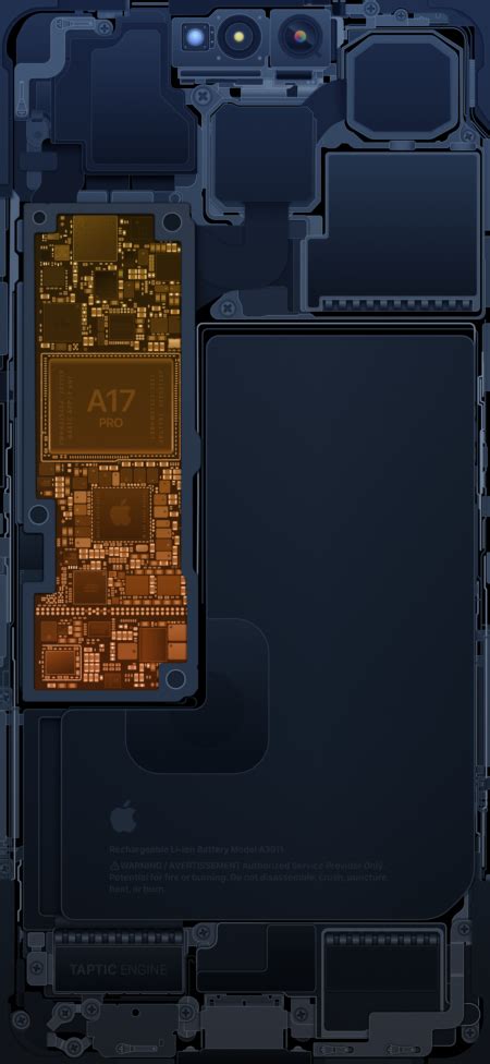 IPhone 15 Pro Schematics Blue Gold Internals Wallpapers Central