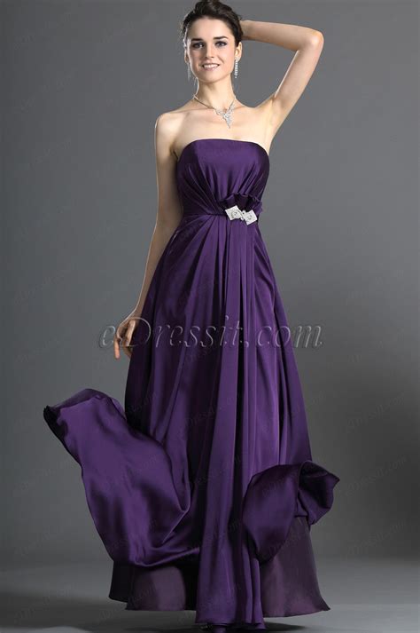 EDressit Strapless Purple Bridesmaid Dress 07121606