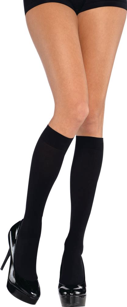 Adult Knee High Stocking Tights Black One Size Wearable Costume