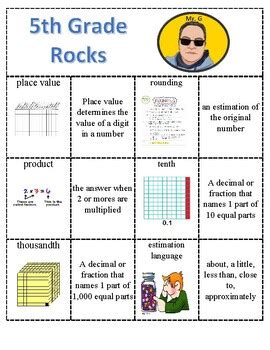 5th Grade Math Vocabulary Terms by Math Warrior Classroom | TpT