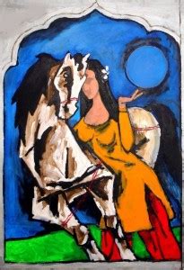 Poster Mf Hussain Painting Design Horse sl-13311 (Wall Poster, 13x19 ...