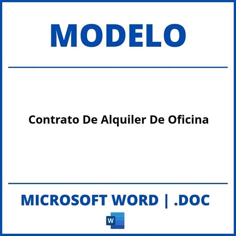 Introducir Imagen Modelo De Contrato De Alquiler De Oficina En Word